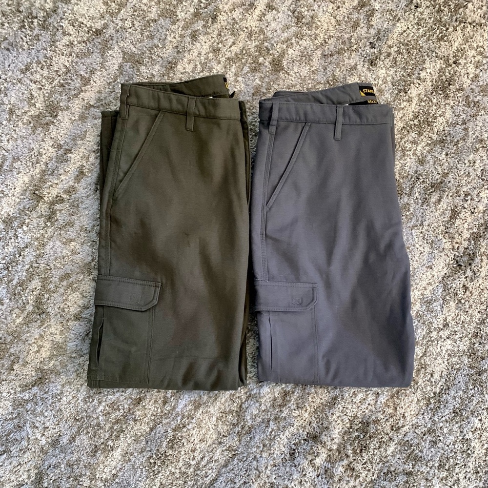 2 Pair Stanley Fleece Lined Canvis Cargo Pants